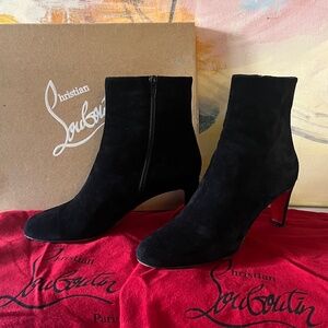 Christian Louboutin Black Suede Ankle Boots